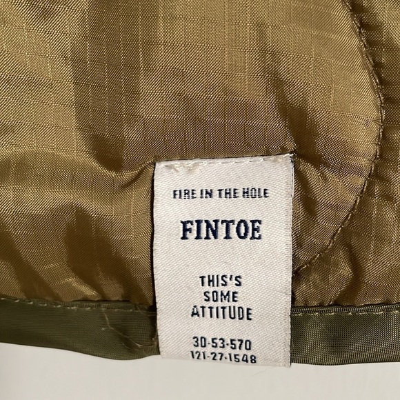 Fintoe olive green 3M thinsulate boxy oversized jacket liner style Men’s Medium. - Picture 3 of 13